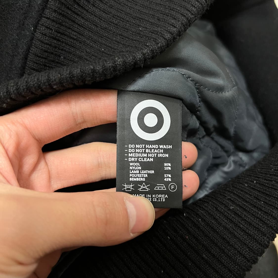 로파이 씬슐레이트 레더슬리브 울 양가죽 스타디움 자켓 [블랙] L/100 상품이미지5