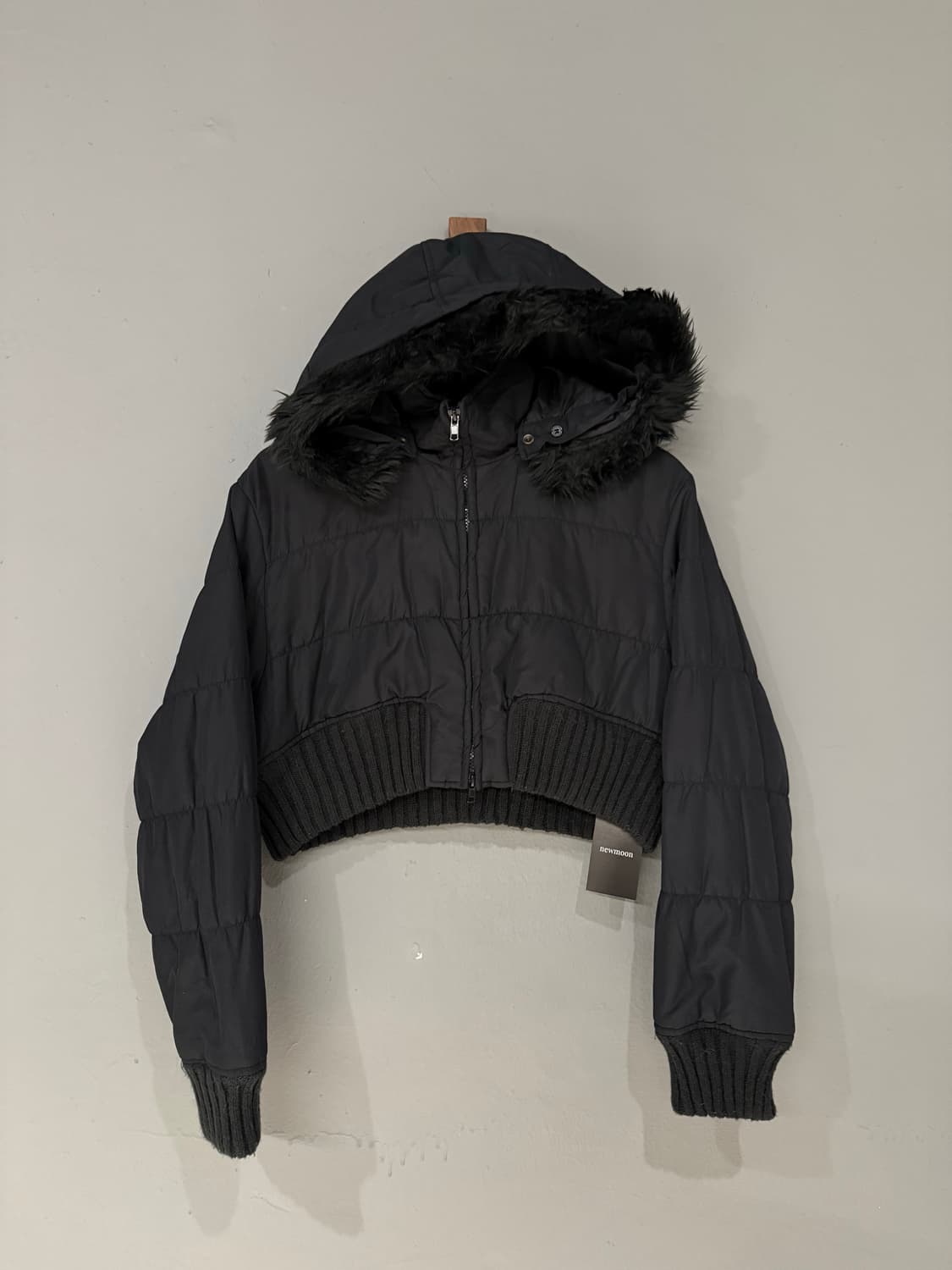 Sky bomber fur trimming crop jumper 상품이미지6