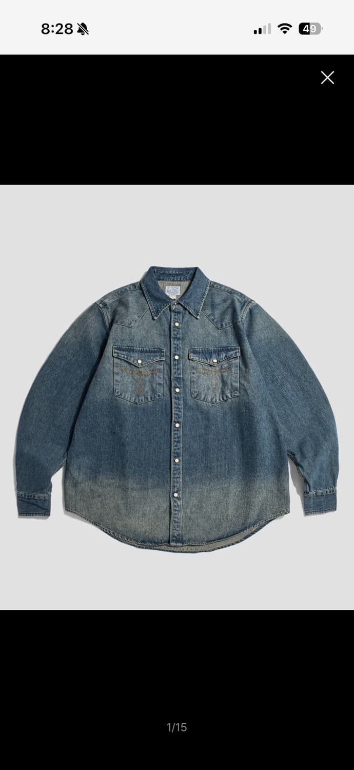 브론슨 논스탁 웨스턴 데님셔츠 XL 상품이미지3