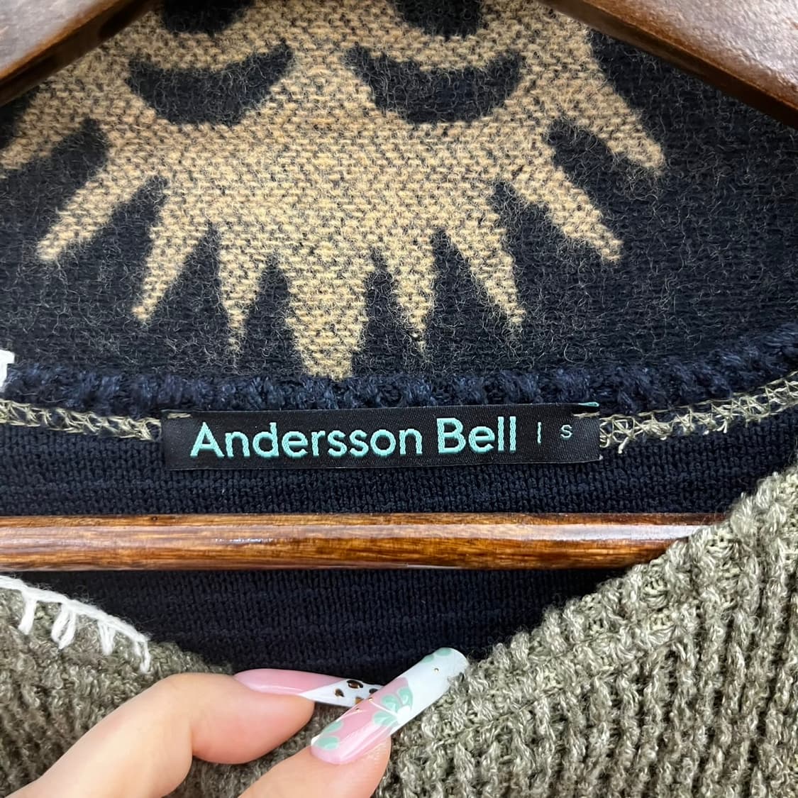 앤더슨벨 빈티지 콘트라스트 보트 언발 뜨개 니트 K0135 상품이미지5