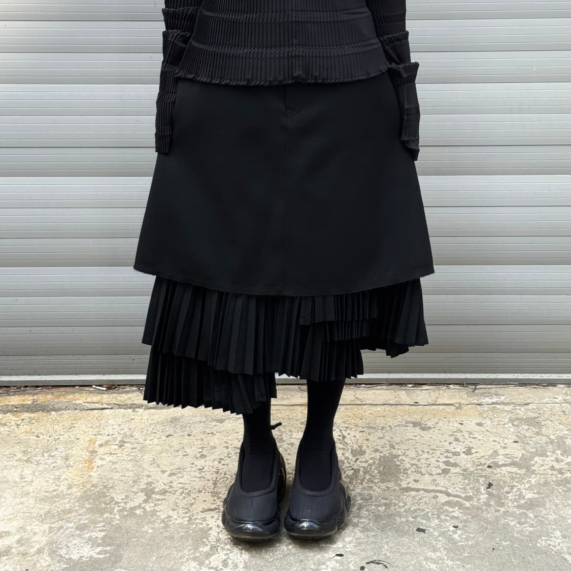 Pleated Black Long Skirt 상품이미지9