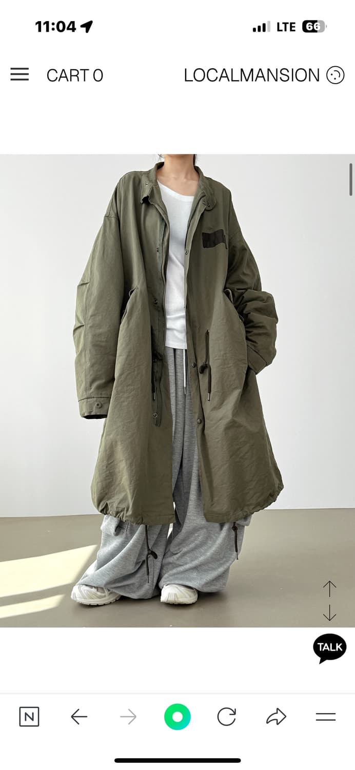 LOCAL MANSION 로컬멘션 오버핏 사파리 롱 야상 자켓(남여공용) 상품이미지3