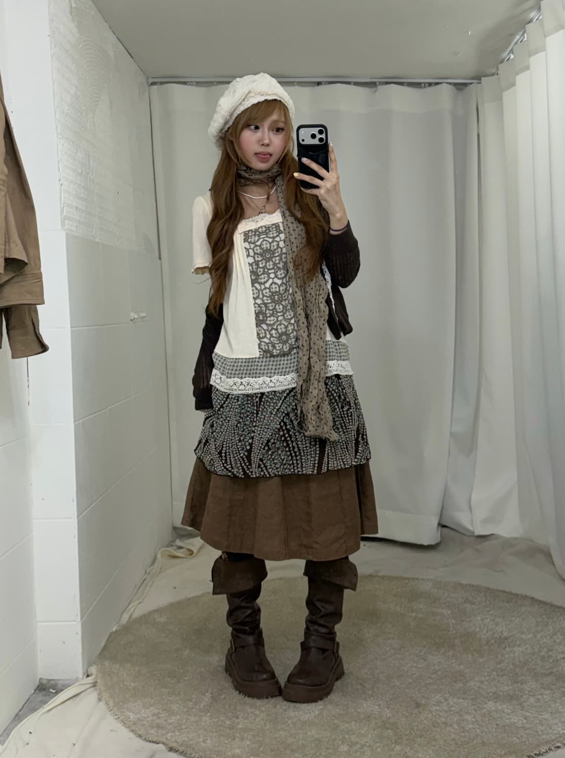 브라운 엑시즈팜 민트 원피스 니혼진 하구미 코디세트 상품이미지3