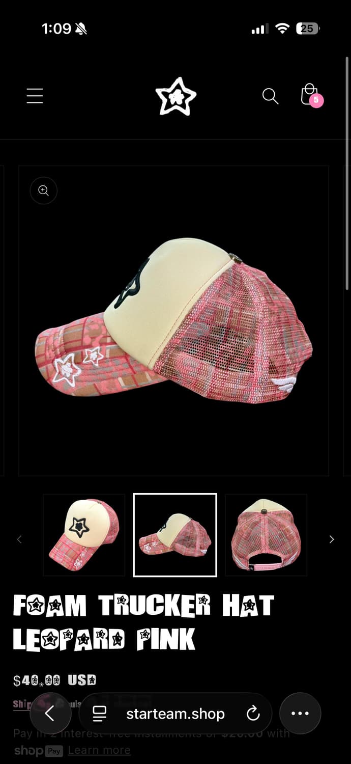 스타팀 레오파드 트러커캡 핑크  상품이미지4
