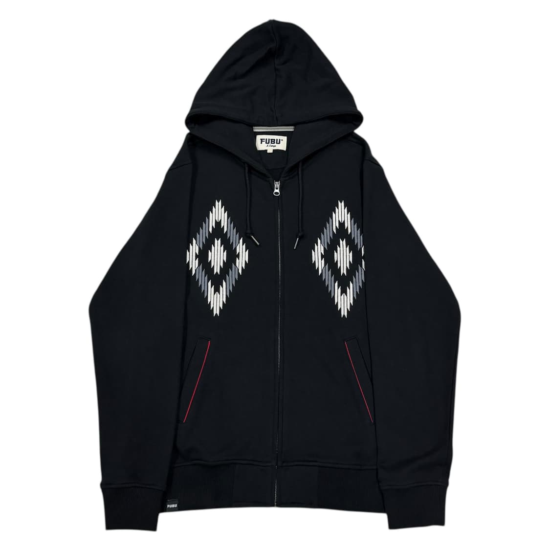 FUBU 푸부 Y2K 자수 후드집업 자켓 블랙 XL 105 상품이미지1