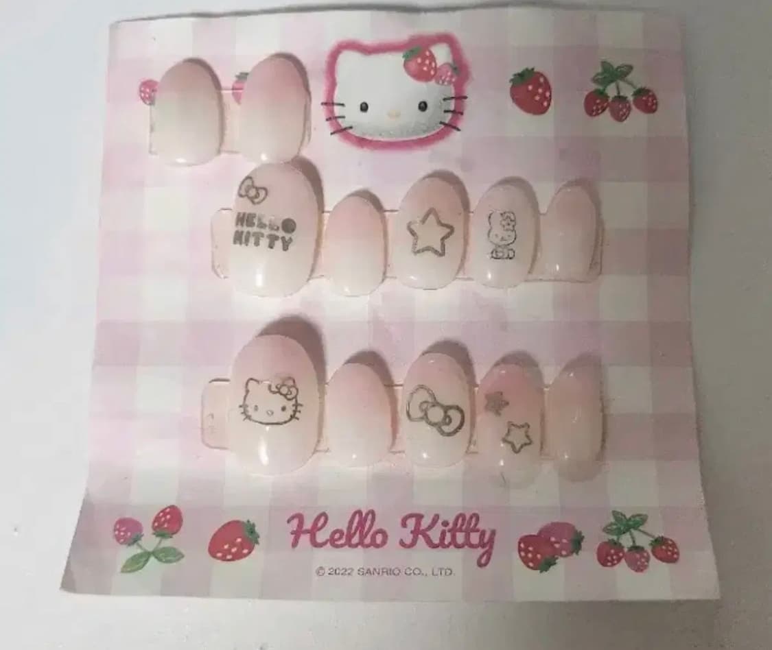헬로키티 네일팁 숏오발 스티커 데코 상품이미지1