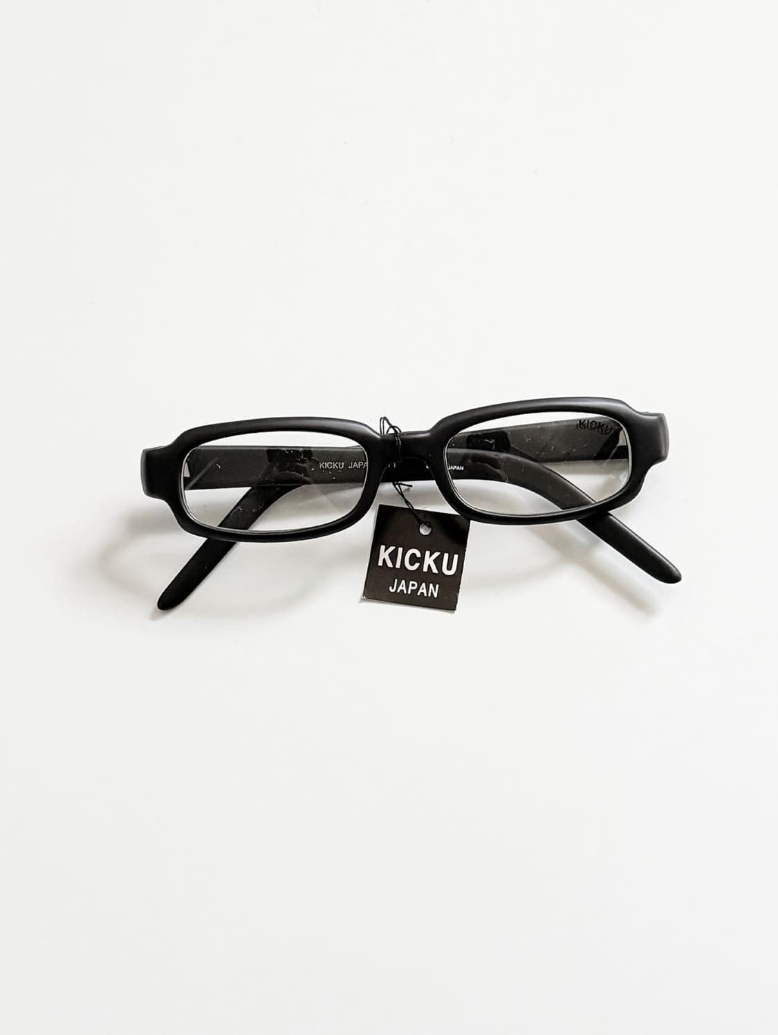 90s KICKU JAPAN 맷블랙 뿔테 스퀘어 빈티지 안경 상품이미지1