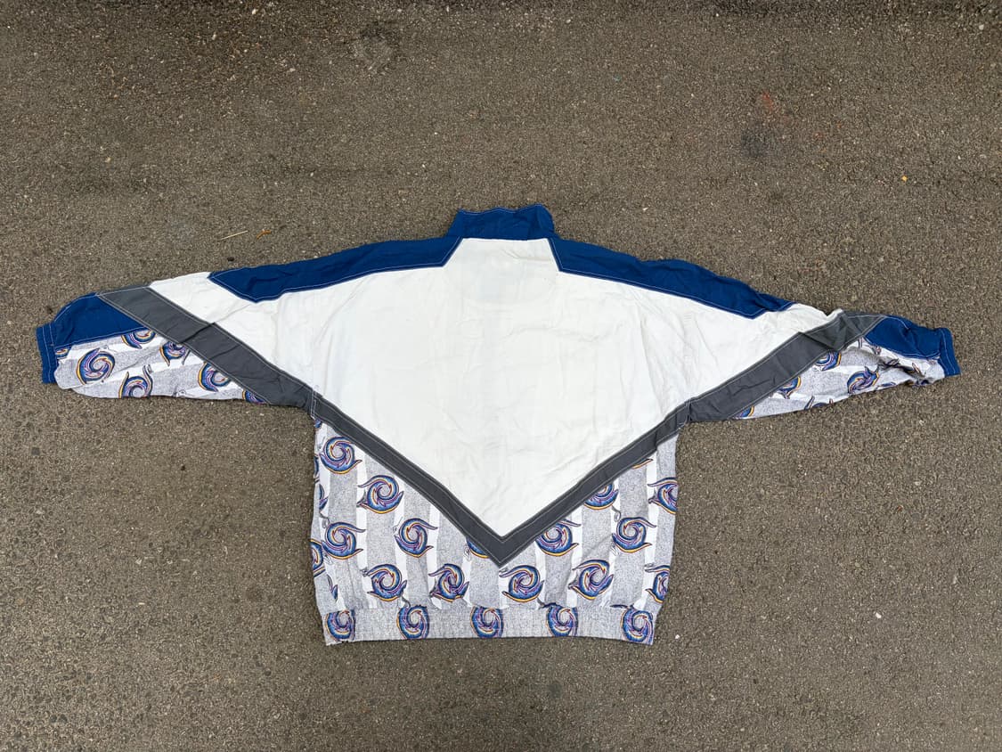 90s JPN 화이트 밀리터리 올드스쿨 바람막이 트랙자켓 XXL 상품이미지7