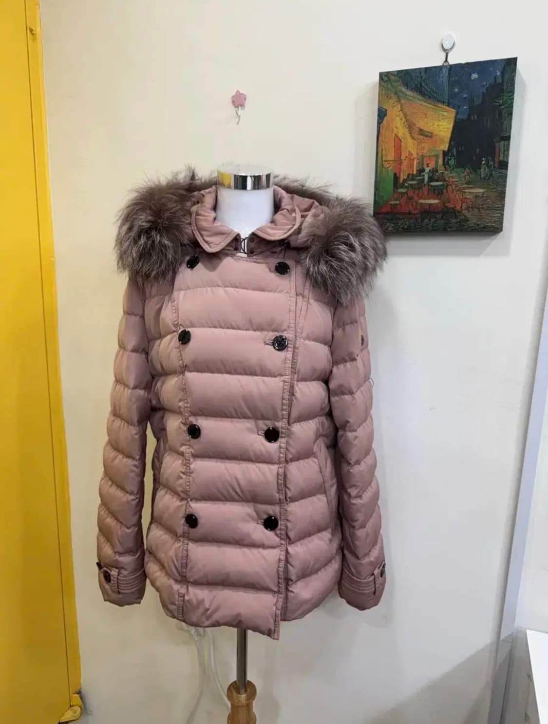 마리나요팅 여성 패딩/더스티핑크/천연여우퍼/오버핏/상태좋음 상품이미지2