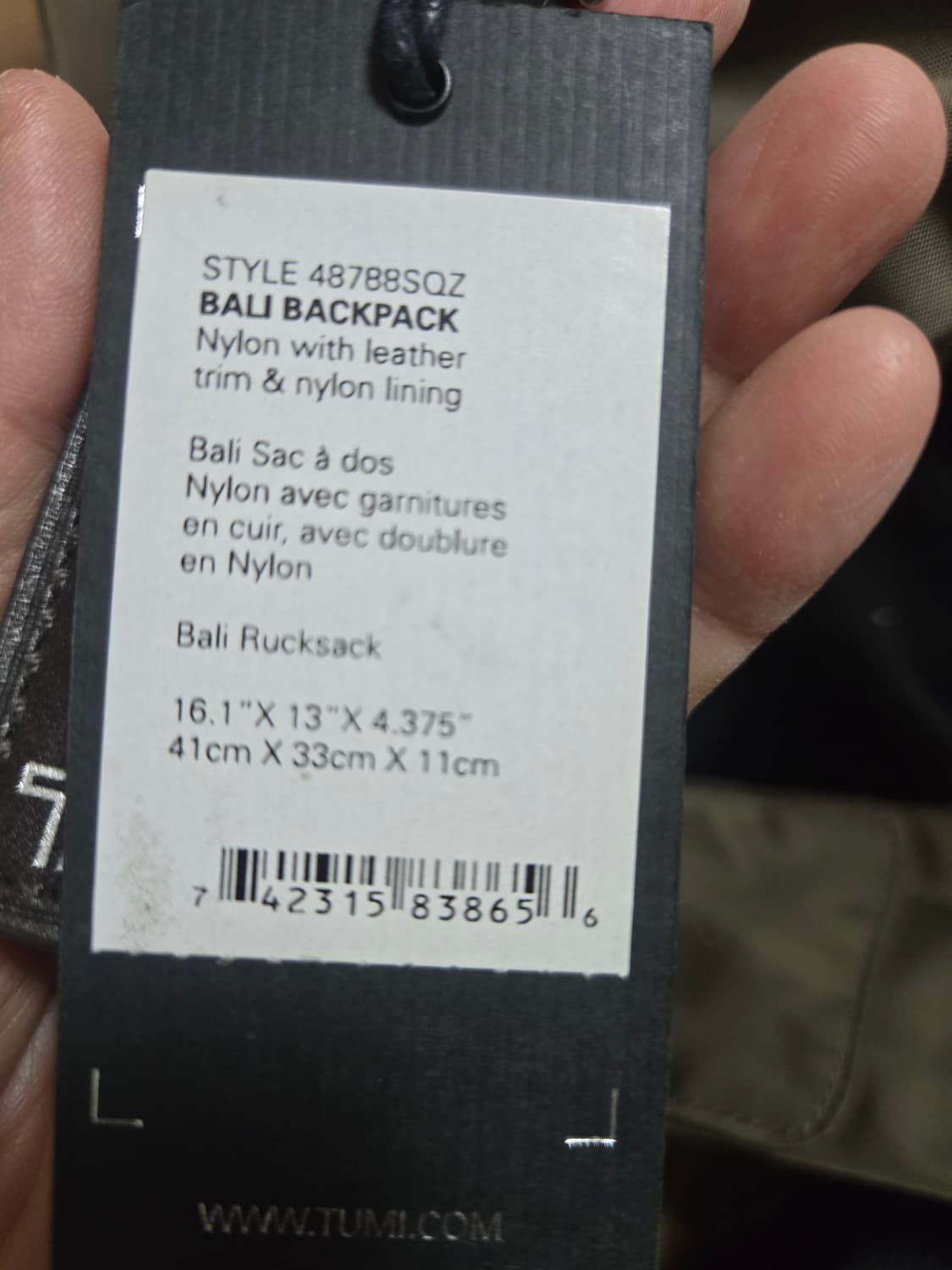 TUMI 발리 백팩 - 카키 상품이미지6