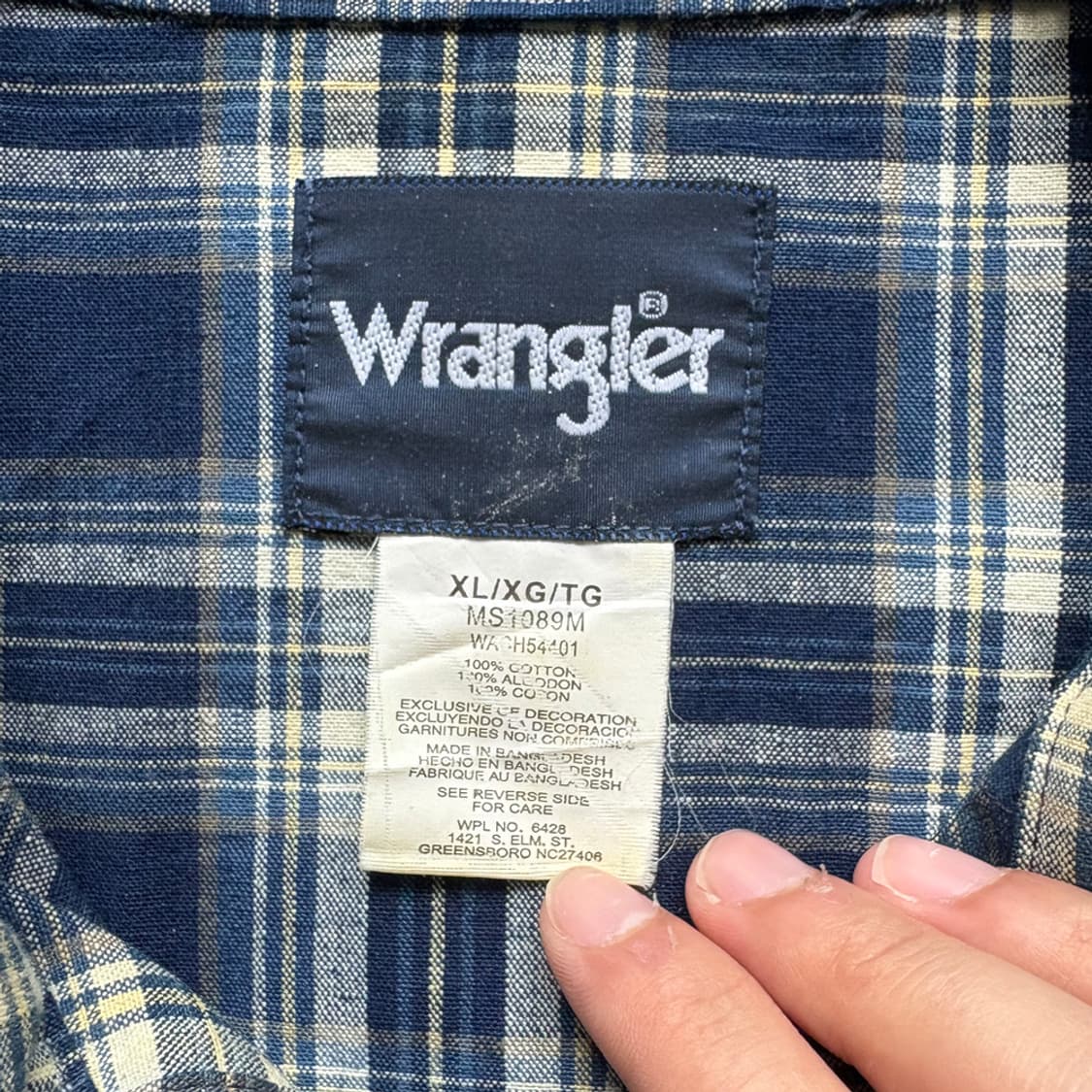 랭글러 Wrangler 블루 체크 웨스턴 셔츠 상품이미지7