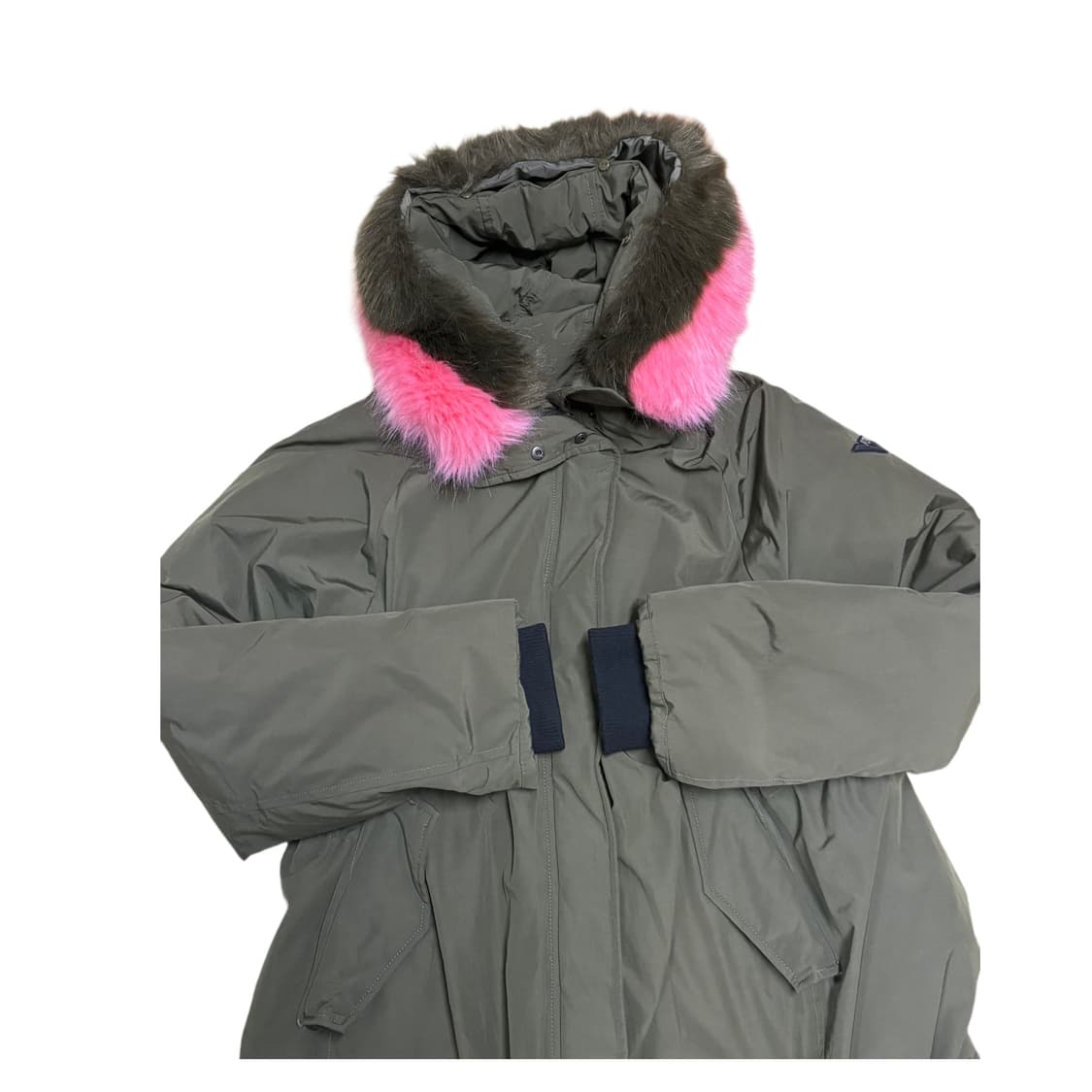 빈티지 PONY 핑크카키퍼 후드 롱 패딩 코트 상품이미지4