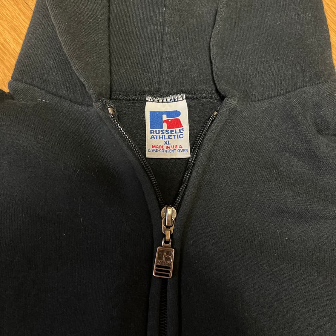 [XL] 90s USA 빈티지 러셀 후드집업 블랙 상품이미지5