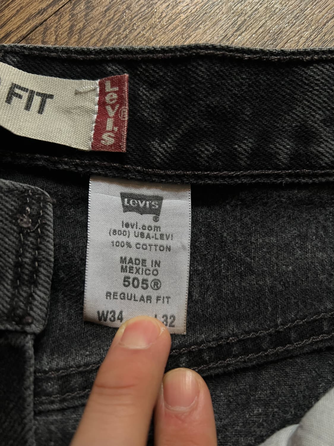 [34]00's 리바이스 USA 505 디스트로이드 흑청 데님 팬츠 상품이미지9