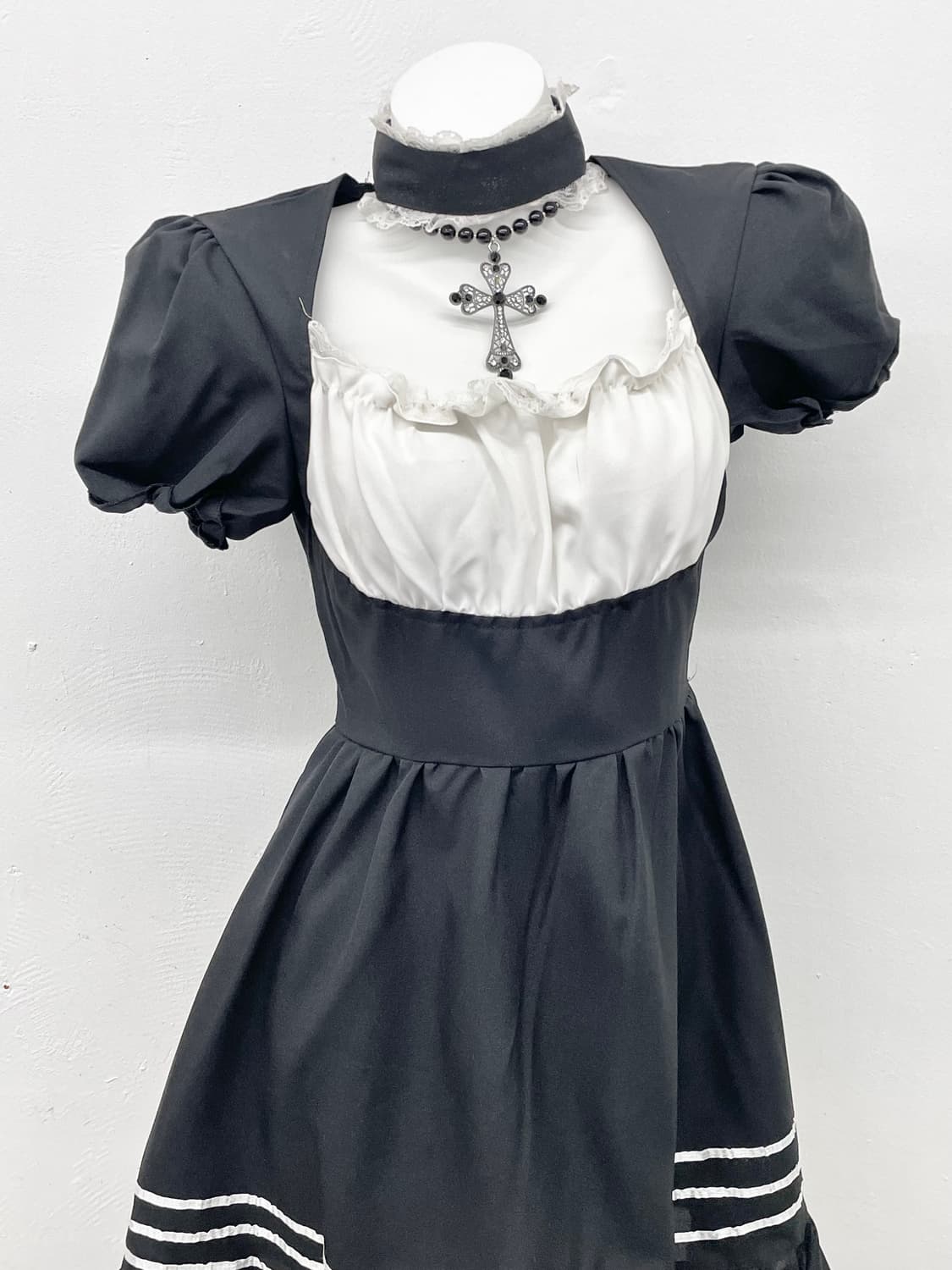 고딕 지뢰계 메이드 초커 원피스 상품이미지2