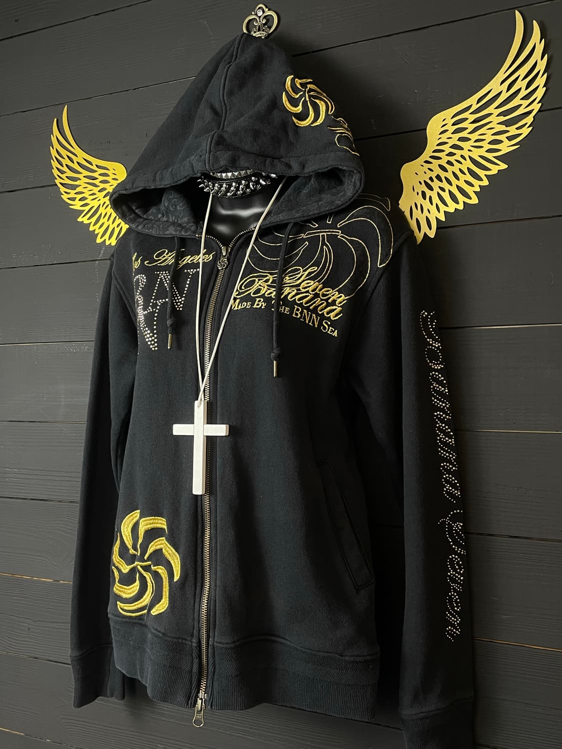 BANANA SEVEN 바나나세븐 블랙 골드 펑크 후드집업 상품이미지4