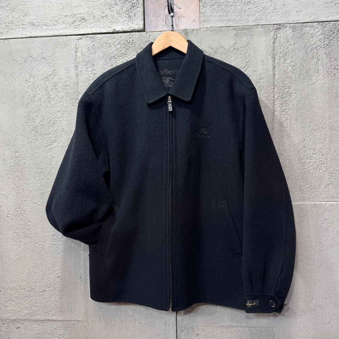 90s 버버리 핸드메이드 캐시미어 블루종 자켓 made in ENGLAN 상품이미지1
