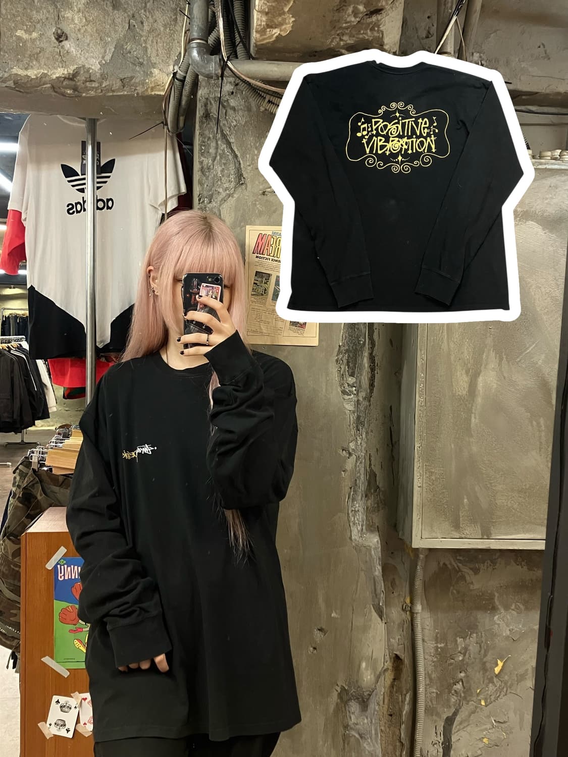 스투시 긴팔 티셔츠 블랙 XL #csz1431 상품이미지1