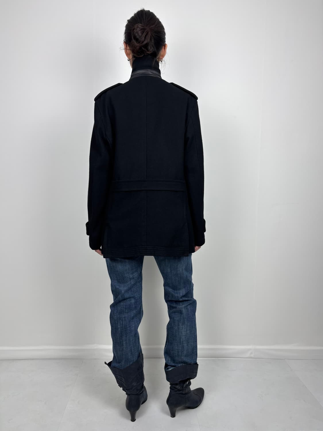 LEATHER TRIM PEACOAT 상품이미지3