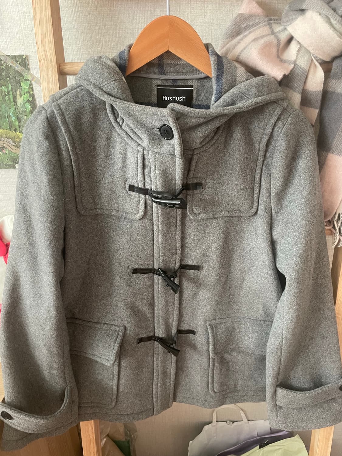 모리걸 빈티지 사와코 그레이 떡볶이 숏코트 🩶🖤 상품이미지3