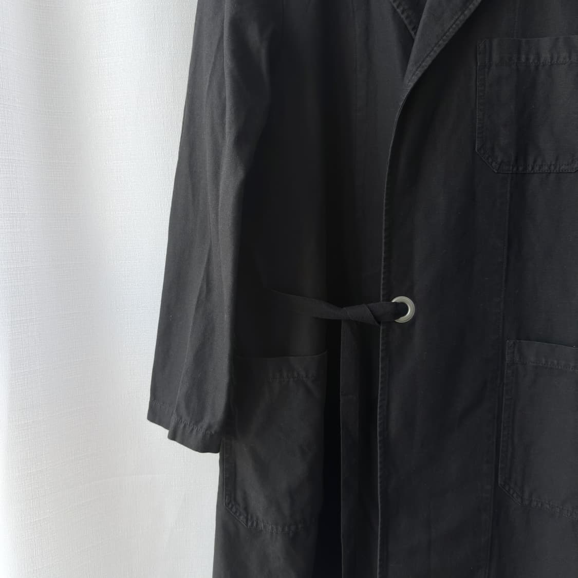 Zucca 주카 코튼 린넨 혼방 워싱 롱 코트 블랙 S 상품이미지4