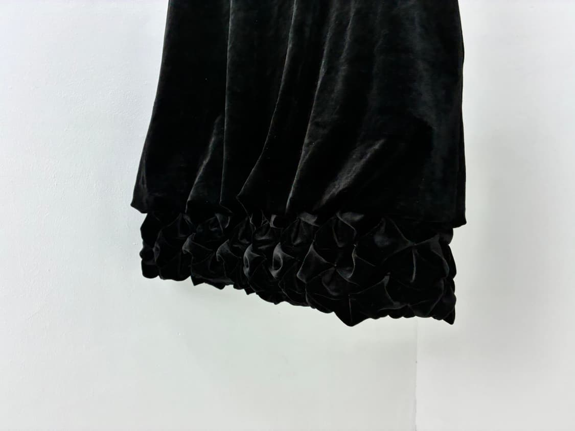 deep black velour balloon dress 상품이미지2