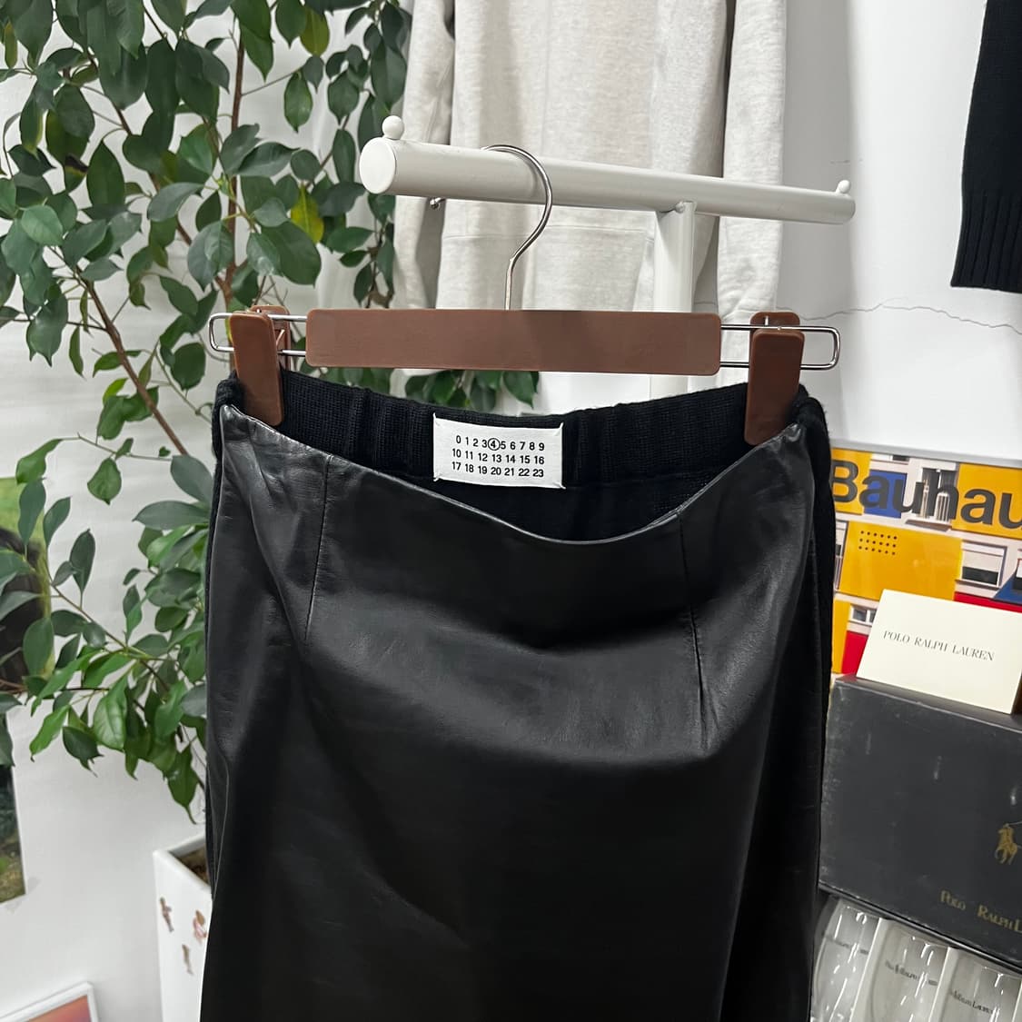 메종마르지엘라 레더/울 믹스 스커트 36 상품이미지2