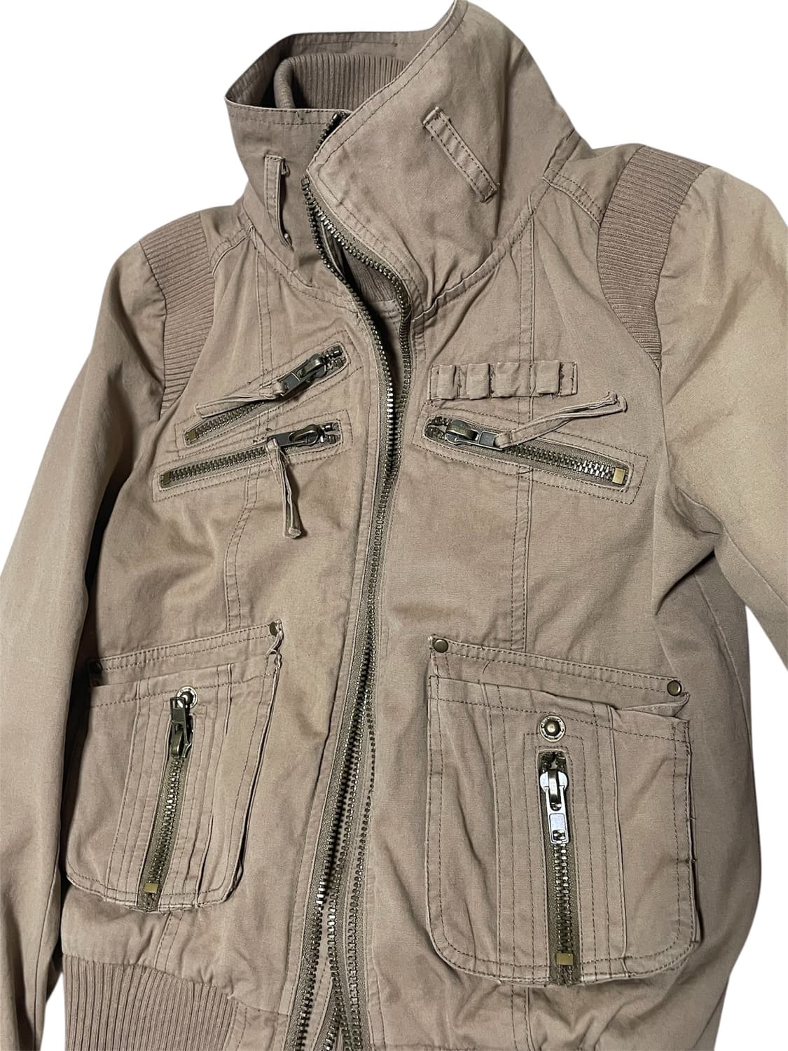 00s 하이넥 투웨이지퍼디테일포켓카고야상봄버밀리터리자켓 y2k핀터레스트 상품이미지6