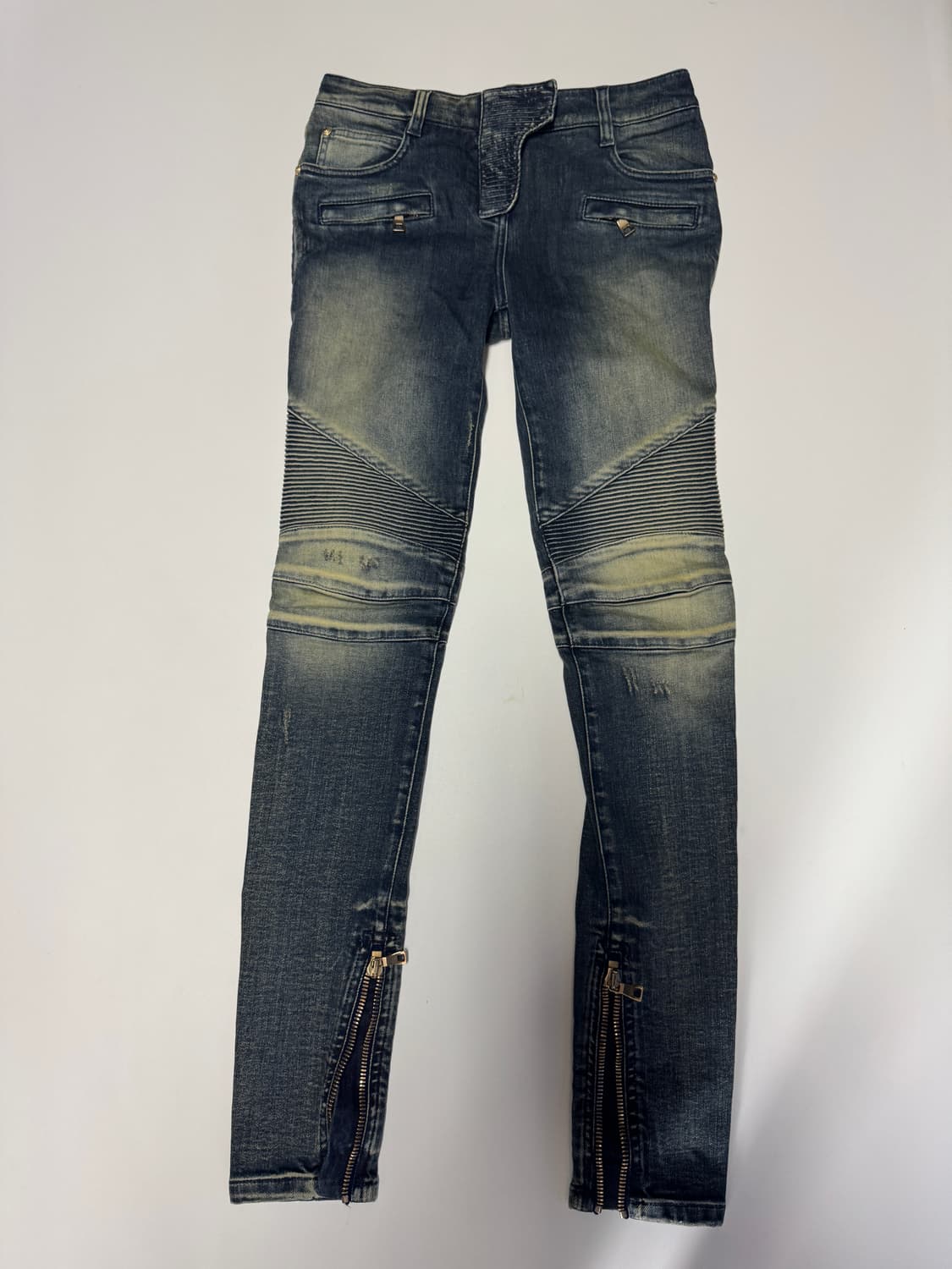 국내정품라벨!! 발망 Balmain 녹워싱 밑단 디퍼 바이커진 상품이미지1