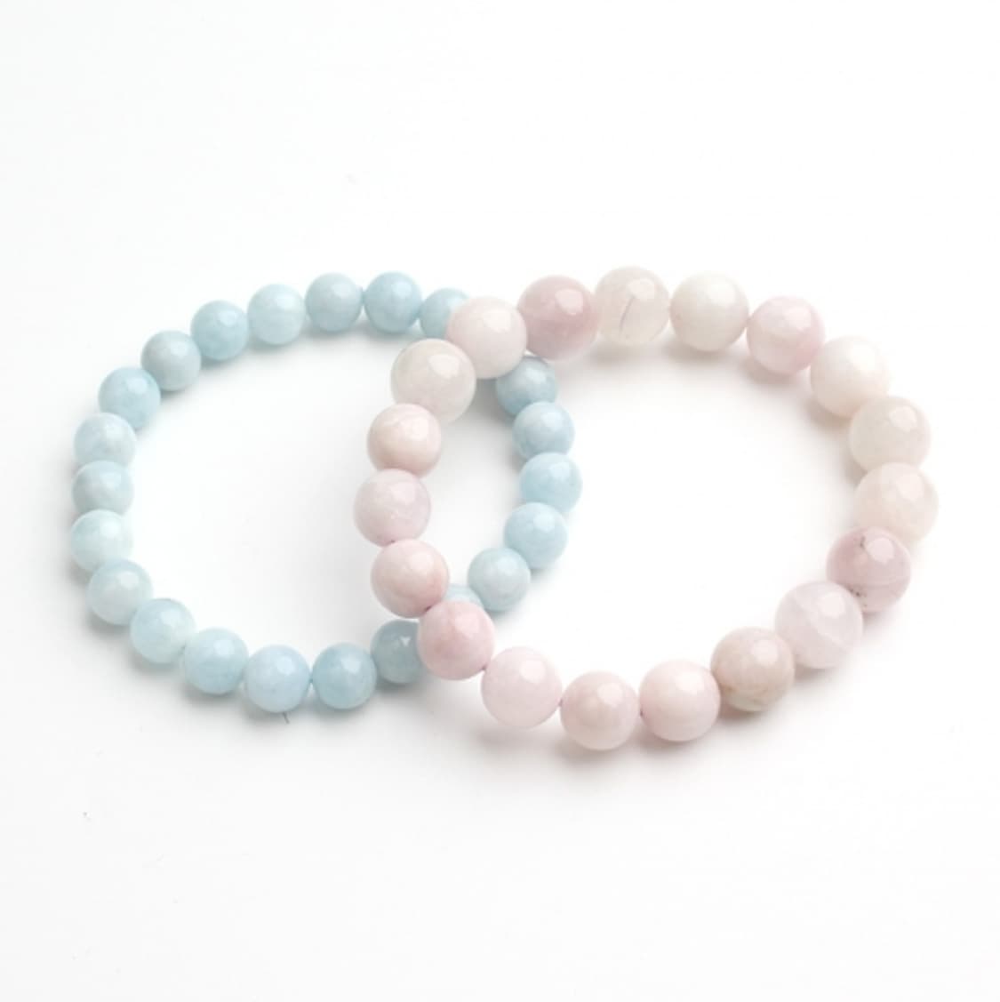 아쿠아마린 쿤자이트 원석 팔찌 세트 상품이미지2