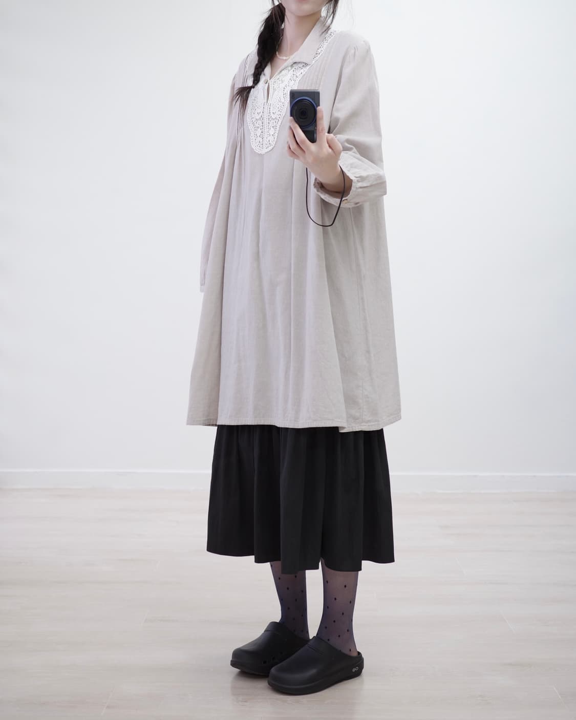 Lace mory beige one-piece 상품이미지3