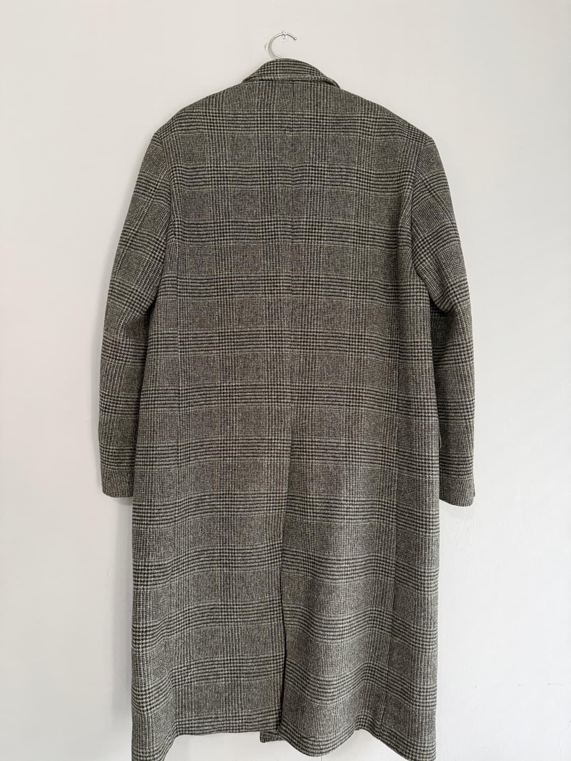 MNGU 피크트 라펠 체크 롱코트 상품이미지4