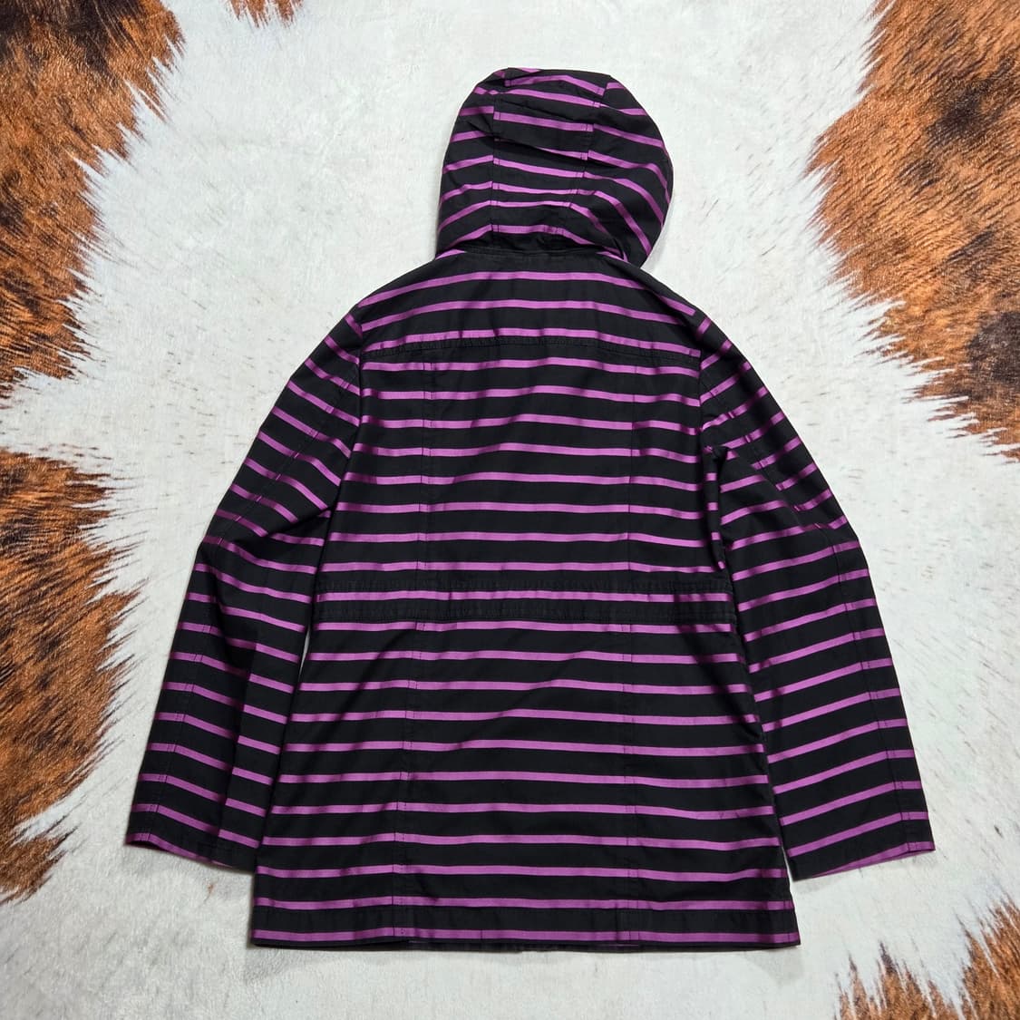 일본 빈티지 퍼플 스트라이프 후드 자켓 상품이미지4