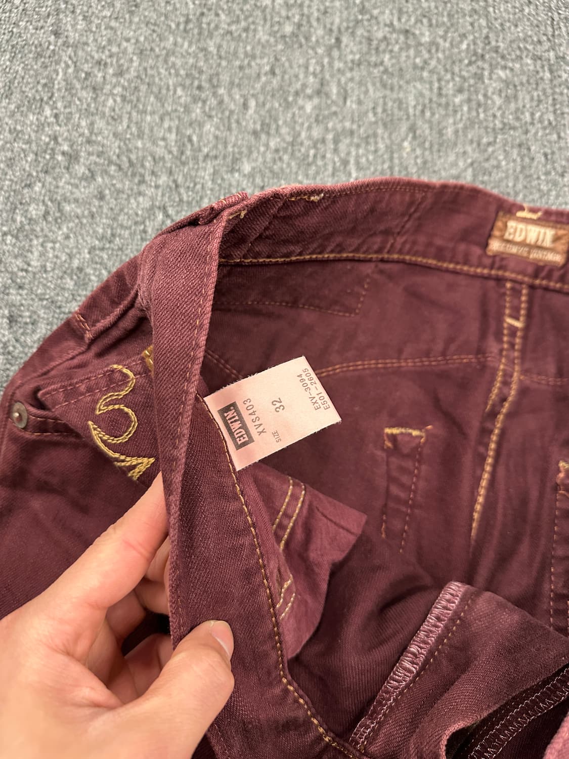 32) 에드윈 웨스턴 데님팬츠 버건디 상품이미지7