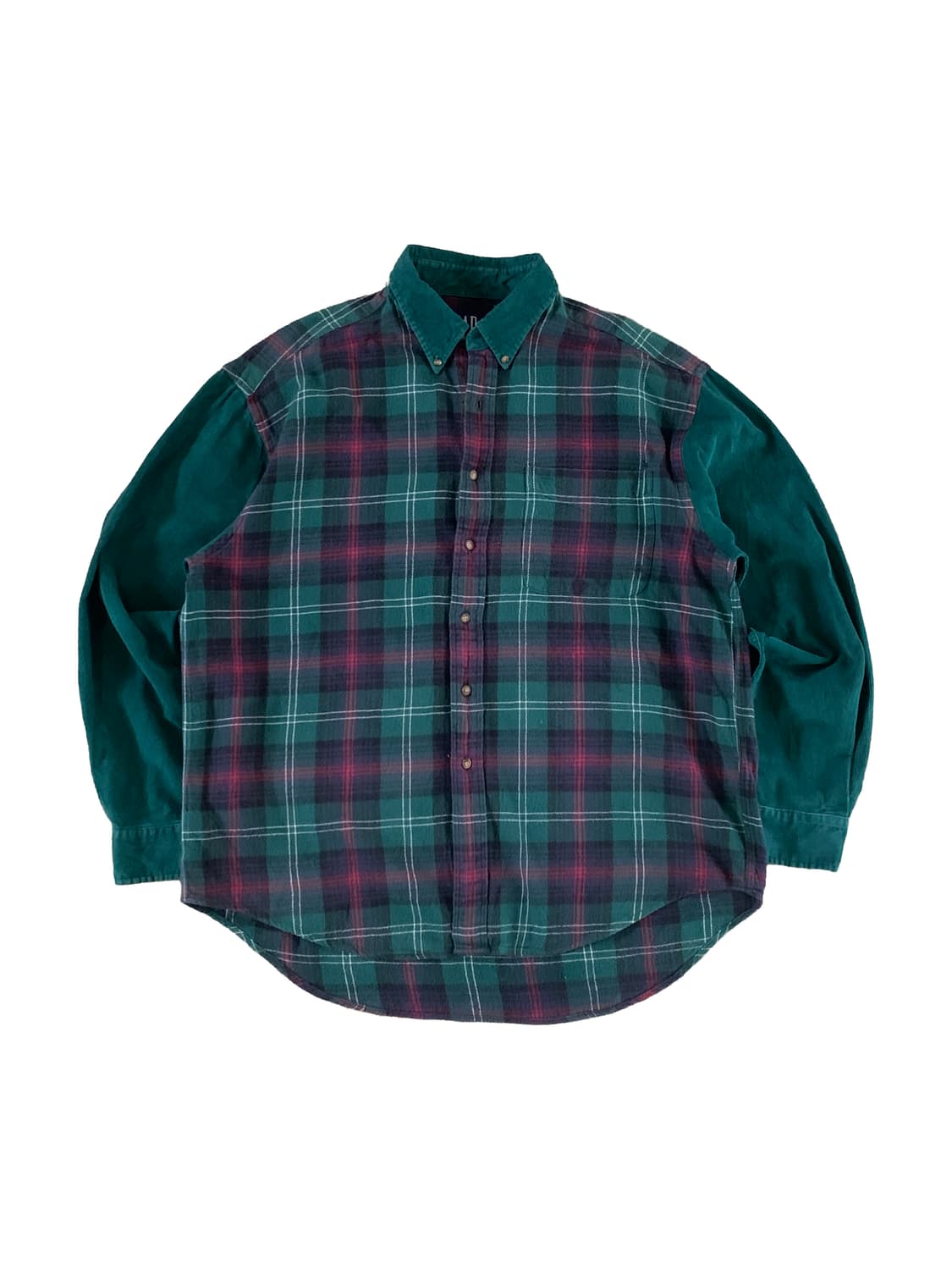 90s 갭 코듀로이 플란넬 스위칭 셔츠 상품이미지1