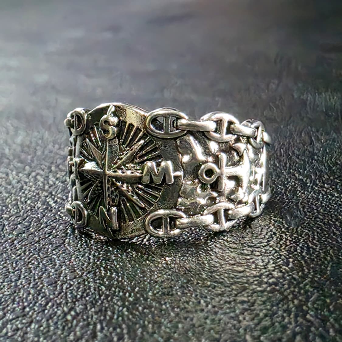 Pelorus 실버 남자 엔틱 빈티지 명품 나침반 항해 반지 상품이미지3