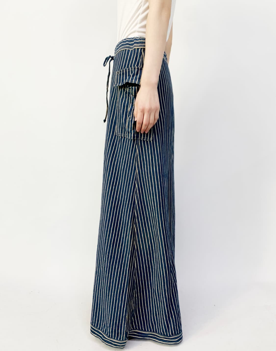 45rpm 인디고 스트라이프 팬츠 상품이미지3