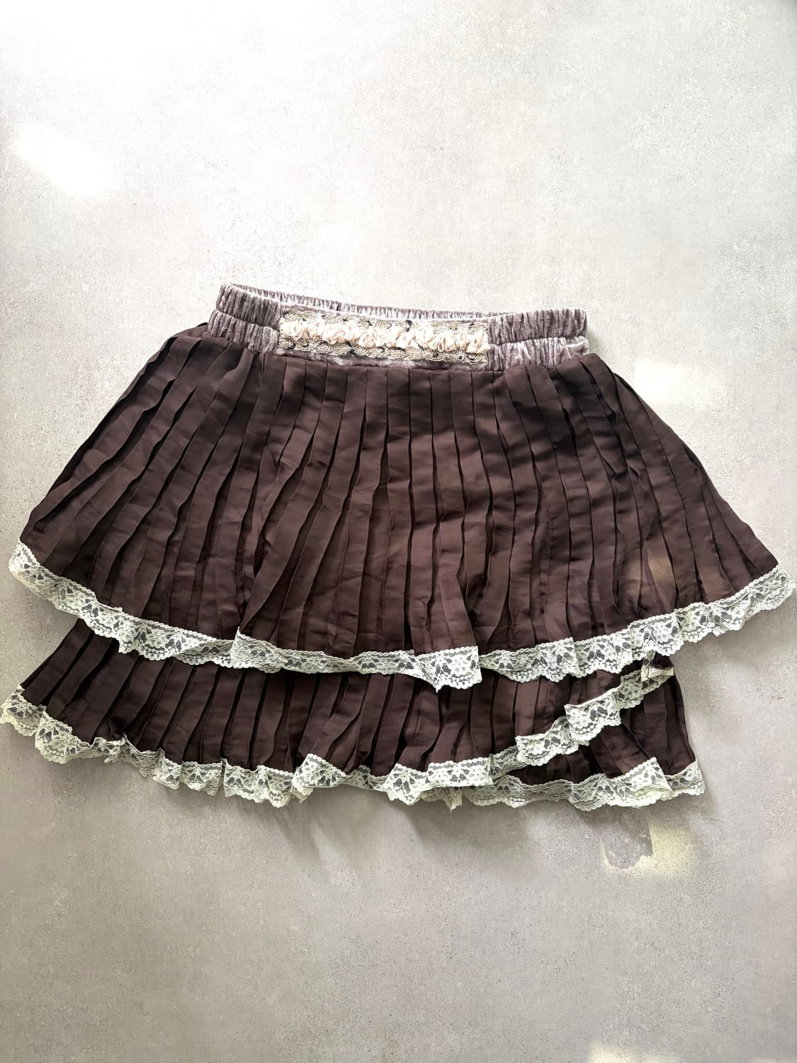 Axes femme brown lace frill skirt 상품이미지2