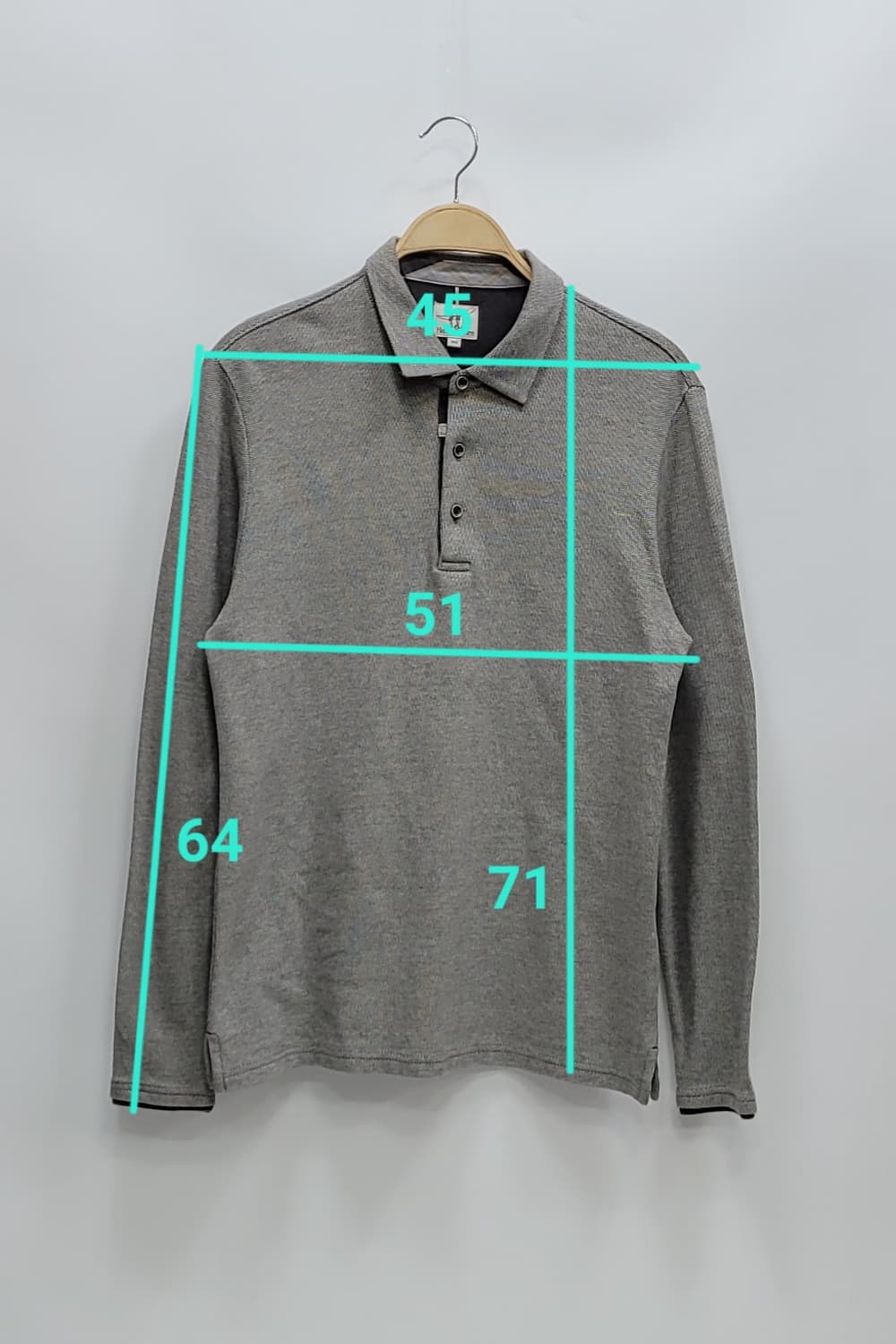 Henry Cottons 헨리코튼 긴팔 티셔츠 / 남 100 멜란지그레이 상품이미지10