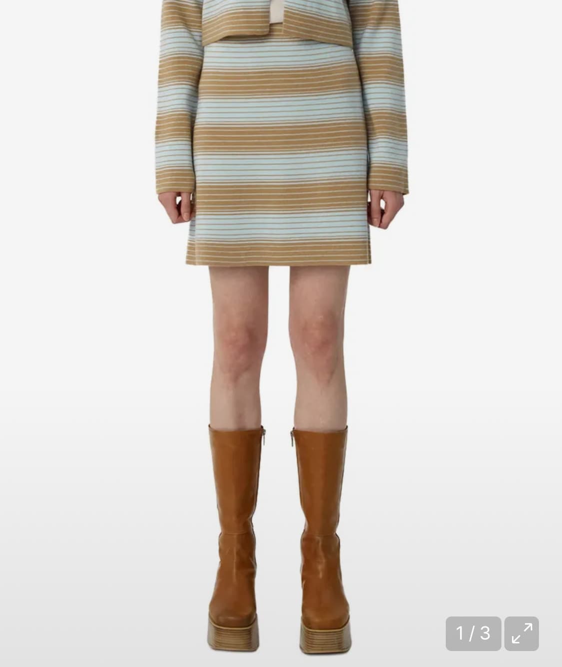 민트초코 라떼 큐리티 C stripe knit set-up  상품이미지3