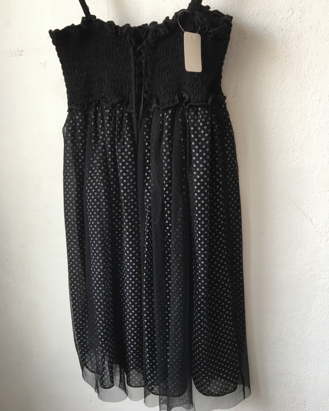 Lace up point dot pattern she layered sl 상품이미지4