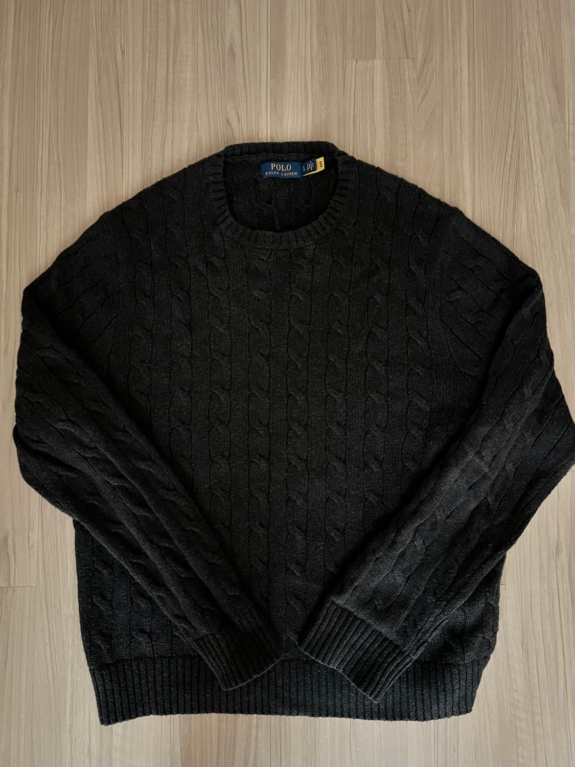 폴로 랄프로렌 케이블 면니트 차콜 L 상품이미지1