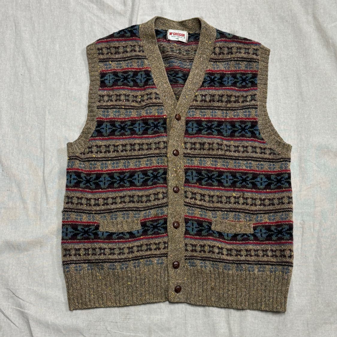 맥그리거 빈티지 에스닉 패턴 울 베스트 M 상품이미지1