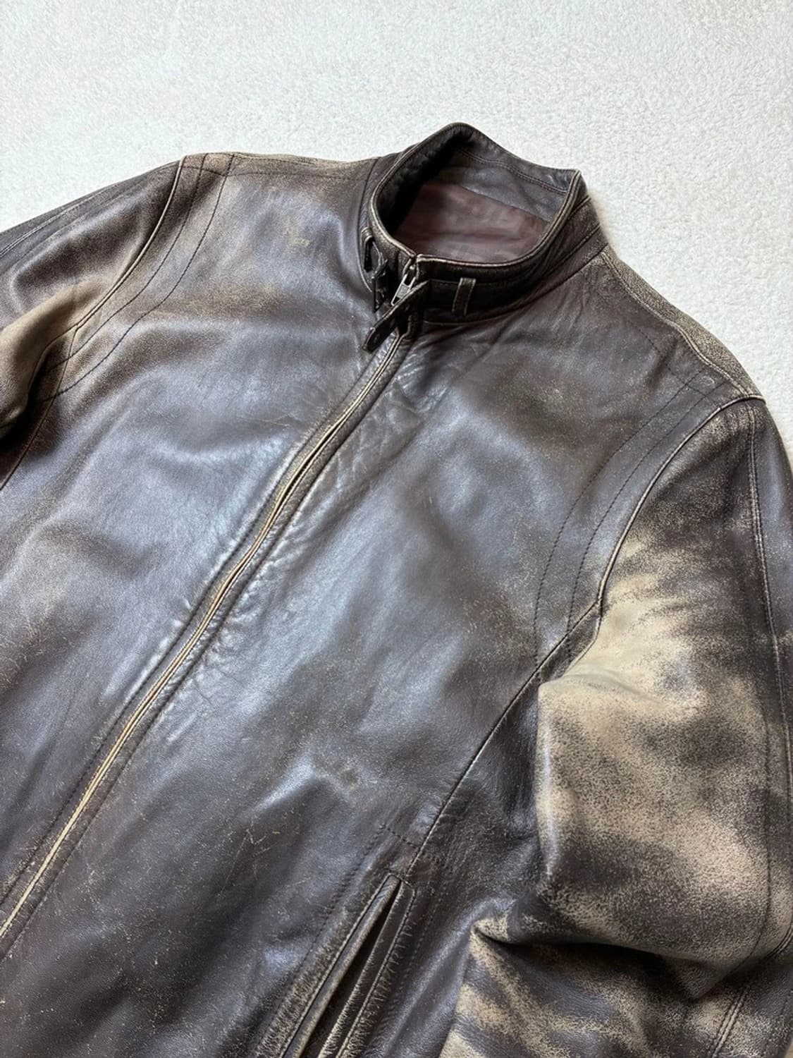 Selected 90's Cow 레더 페이딩 가죽 자켓 PN6378 상품이미지2