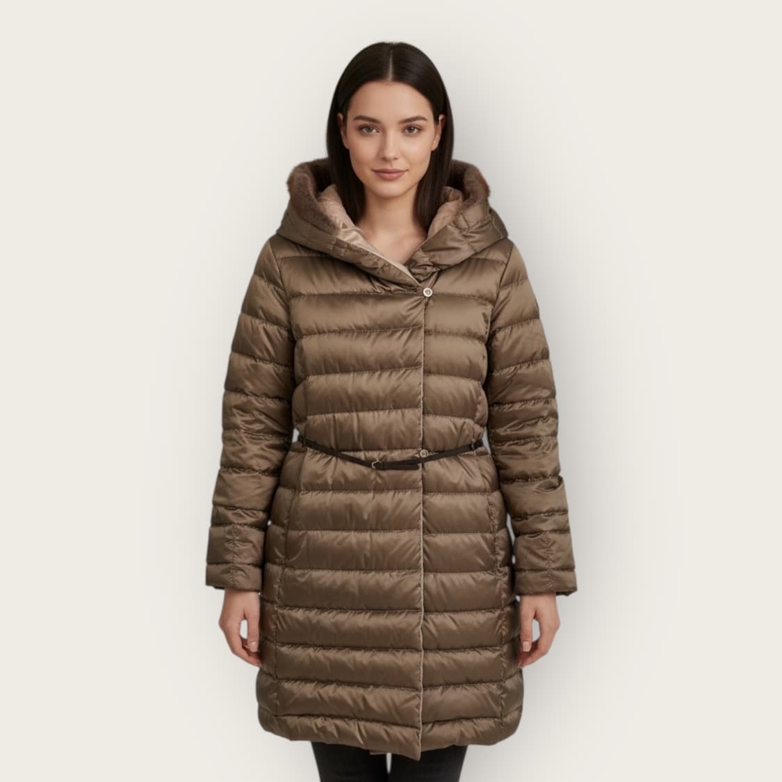 IT44/ 막스마라 리버시블 구스다운 벨티드 패딩 점퍼 상품이미지1