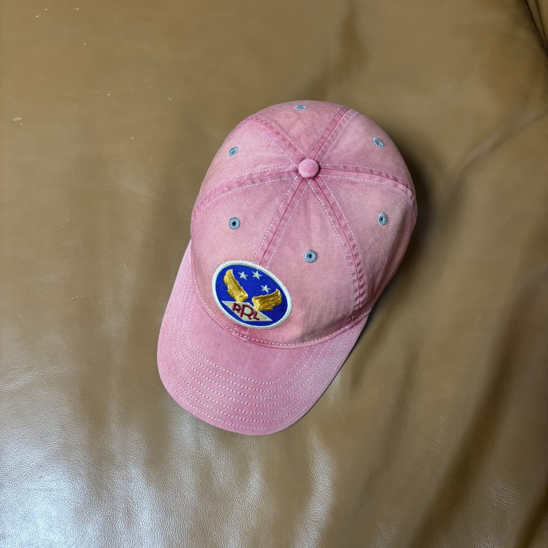 RRL 더블알엘 랄프로렌 폴로 윙로고 6패널 볼캡 모자 워시드 레드 상품이미지5