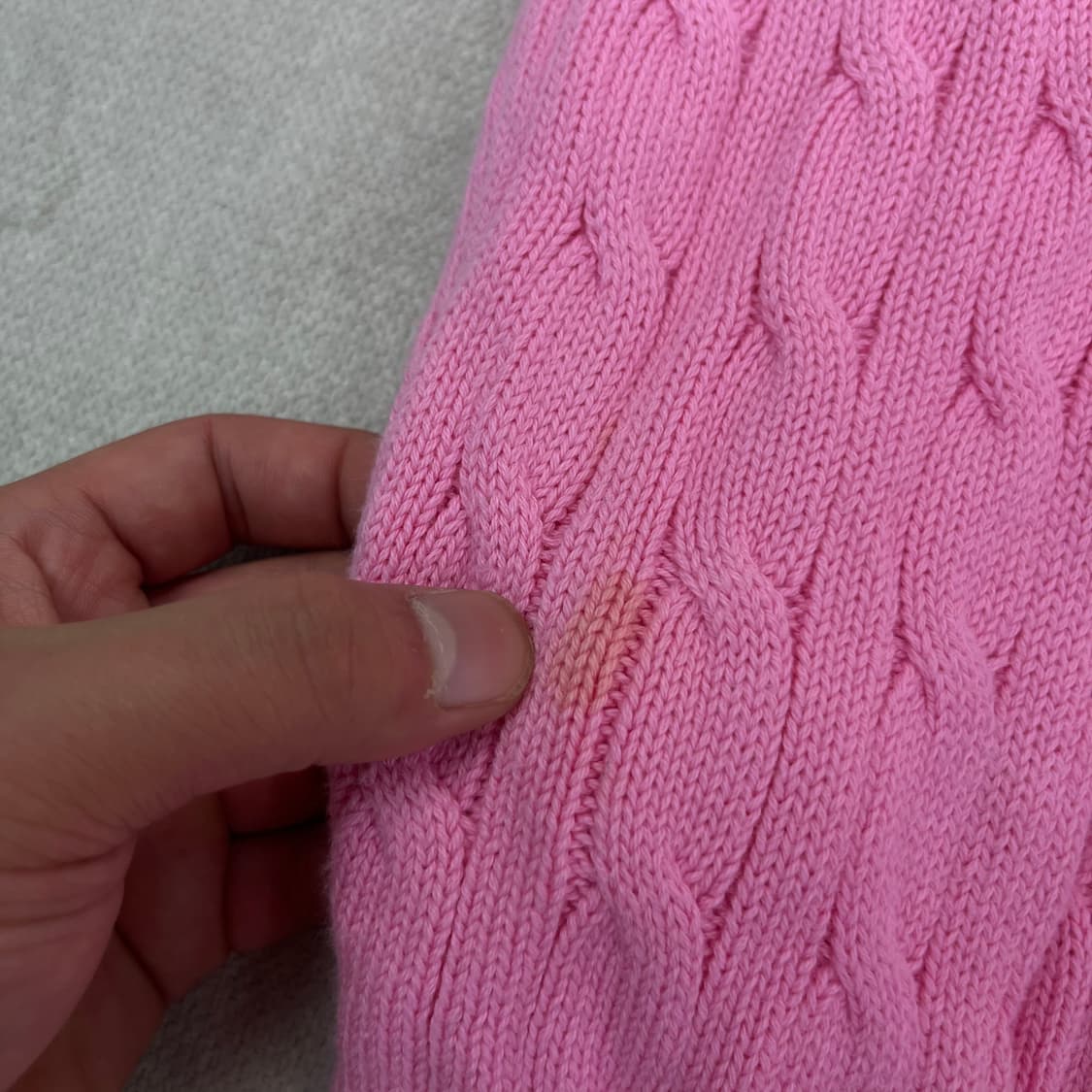 95 폴로 랄프로렌 신형라벨 핑크 꽈배기 니트 상품이미지5