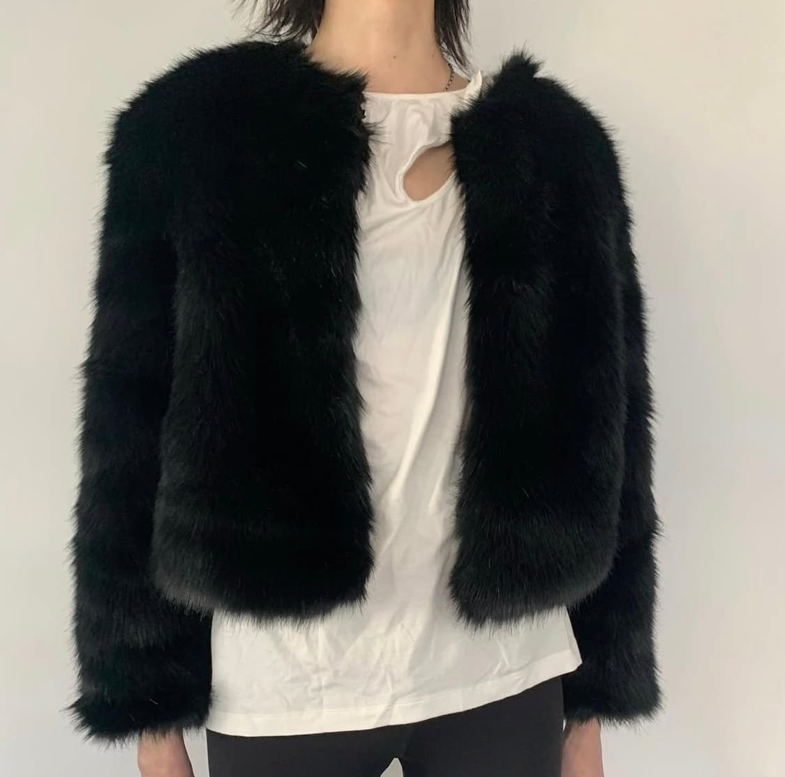 cosmoss 코스모스 비건 퍼 자켓 상품이미지1