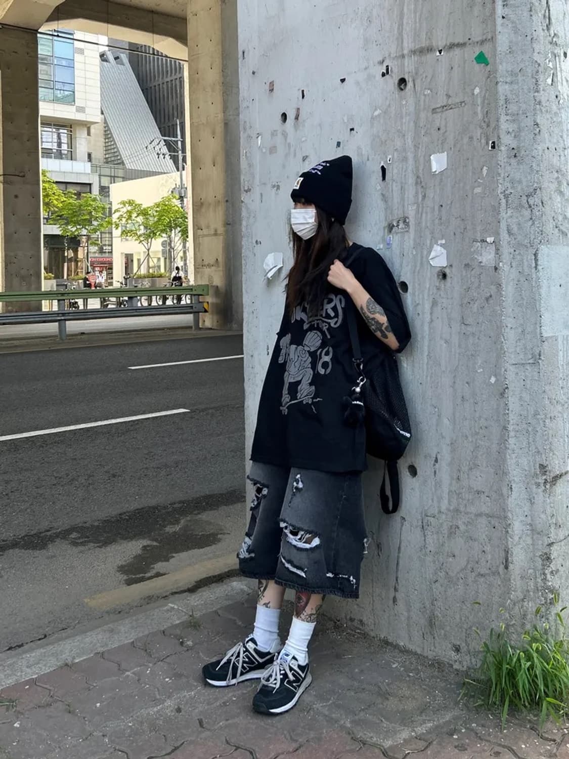 키도 데미지 버뮤다팬츠 상품이미지1