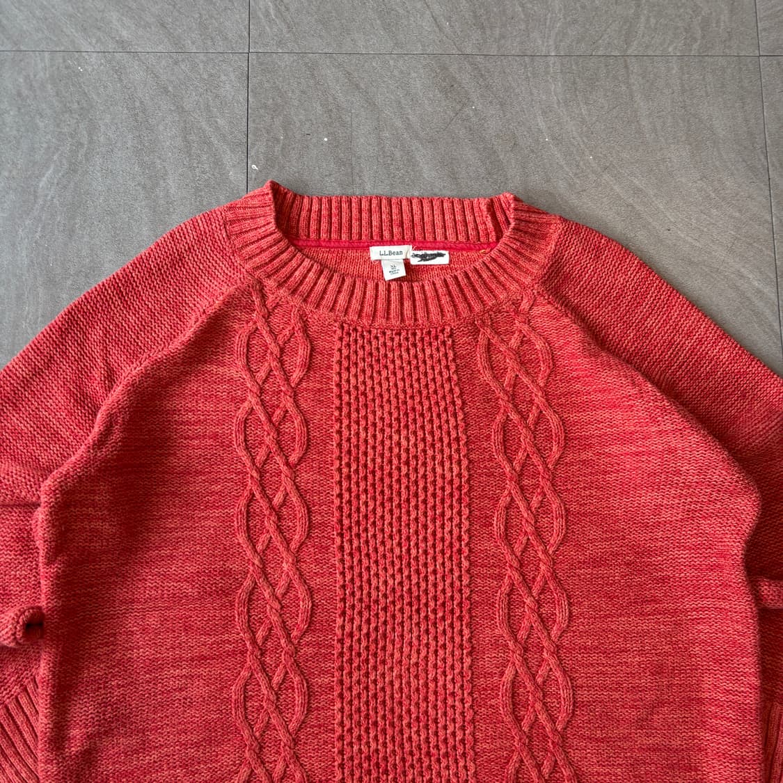 L.L.bean 정품 엘엘빈 핑크 해비 코튼 니트 상품이미지3